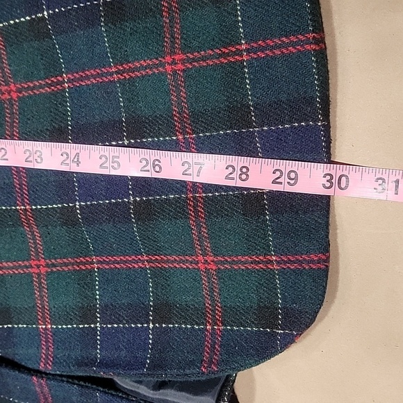 Vintage Sag Harbor Size 16 Green, Red, Blue and Gold Plaid Wool Blend Blazer - Picture 9 of 11
